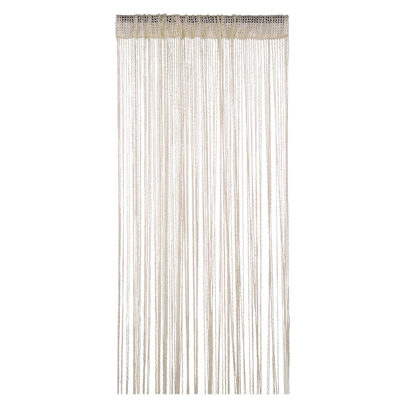 WedDecor Beige String Curtains Glitter Fringe Panel Fly Screen Room