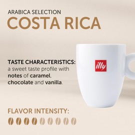 illy Whole Bean Coffee - Perfectly Roasted – Costa Rica Medium Roast - with Notes of Honey, Vanilla & Citrus - 100% Arabica Beans - No Preservatives – 8.8 Ounce