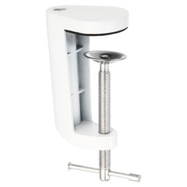 PATIKIL M10 Thread Hole Desk Table Mount Clamp, Universal Adjustable C Shape Desk Clamp for Microphone Arm Desk Lamps Stand, White