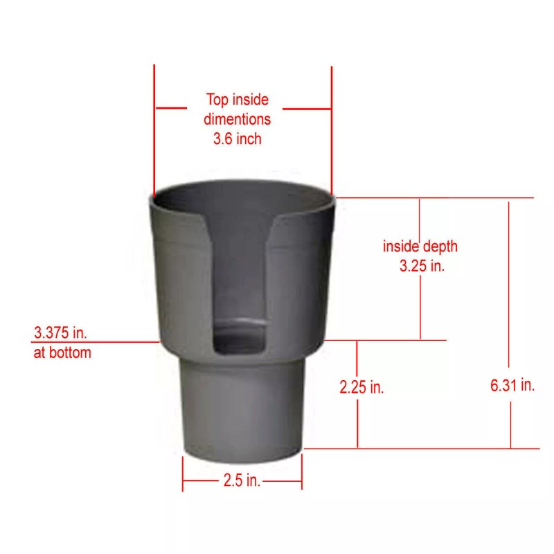 Gadjit Cup Keeper Cup Holder Adapter, Fits Most Vehicles, Black