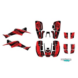 Kalair GFX Graphics Kit for Honda TRX 400EX (1999-2004) Lethal Series Red-shift 16 Mil - ATV UTV Custom Racing Graphics Stickers Decals Kit, no-plastics