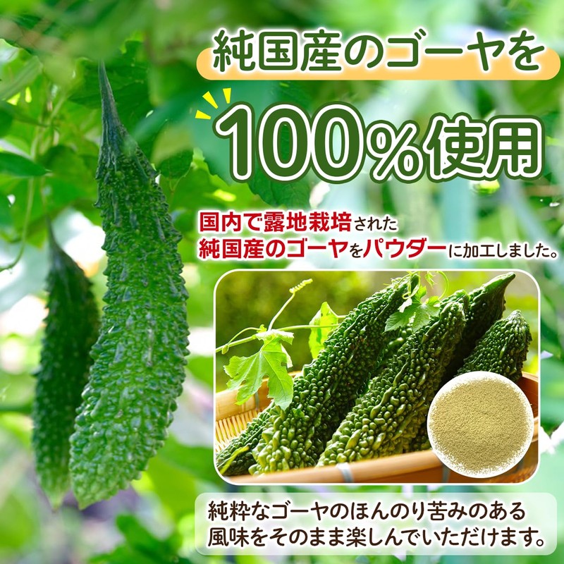 NICHIGA(ニチガ) 純国産ゴーヤ 粉末 500ｇ 種子入りまるごと100％ 露地栽培 残留農薬実施済み ニガウリ [05]