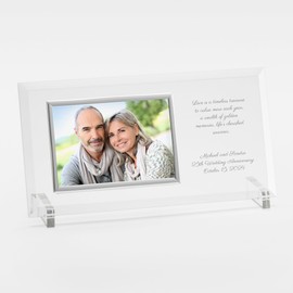 THINGS REMEMBERED Engraved Anniversary Message Glass Horizontal Picture Frame (Free Customization)