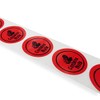 100 x 25mm Round red Contains Nuts Labels Permanent allergen