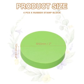 PATIKIL 4Pcs 2" Rubber Carving Blocks, Soft Linoleum Art Carving Block Round Crafts Stamp Making for Printmaking Stamps Carving Supplies, Green