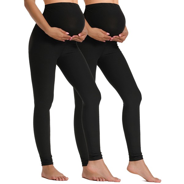 Foucome 2 Pack Women's Over The Belly Super Soft Support