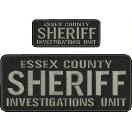 ESSEX C SHERIFF I UNIT EMB PATCH 4X10 AND 2X5  hook on back/BLACK/GRA