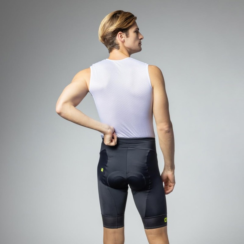 Alé Cycling Men's Solid Corsa Shorts, Black/fluo yellow