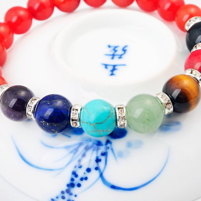 JOYA GIFT Jewelry Carnelian 7 Chakra Yoga Balancing Reiki Healing