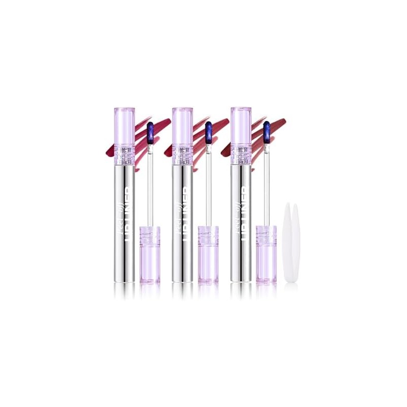 Erinde 3Pcs Tinte Labial Peel-off, Brillo Labial Líquido Mate,134