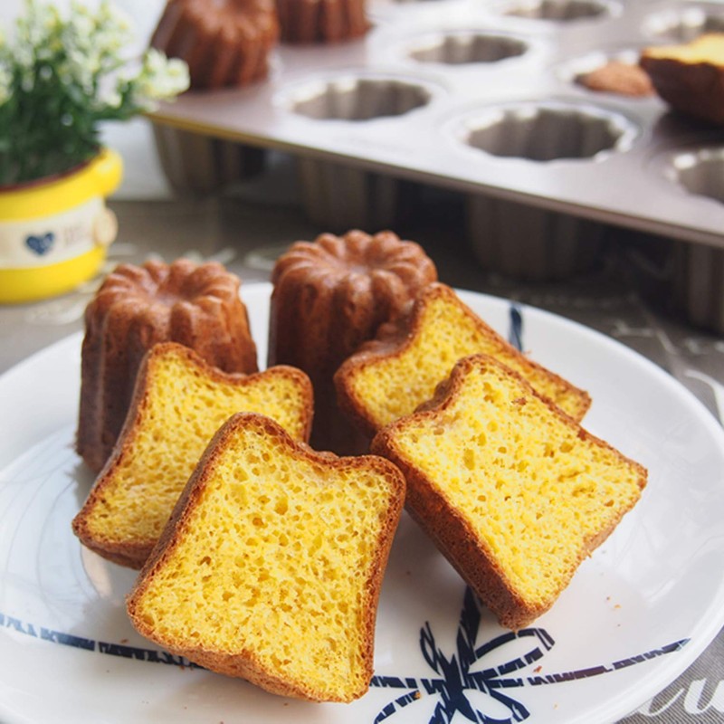 Non-stick Canele Molds Baking Pans for Cupcakes, 12 Cavities Cannelés