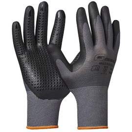 Gebol Multi Flex Eco Work Gloves with Nubs, Nitrile Gloves for a Secure Grip, for Men, Size XXL (Size 11), Grey, 1 Pair