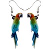 BAMAY Acrylic Scarlet Macaw Parrot Earrings Dangle Jewellery Hawaiian Bird
