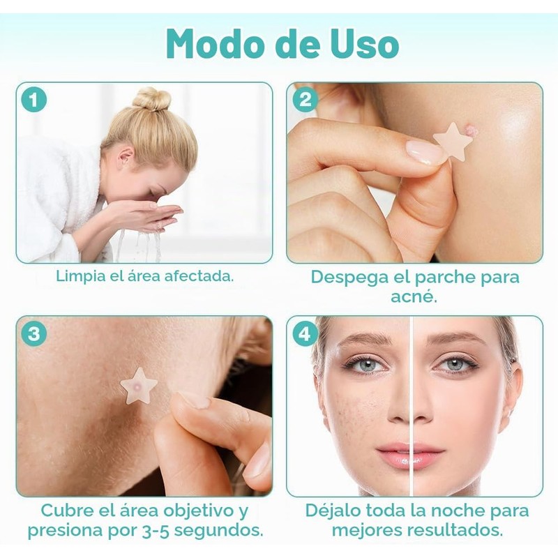 200 Pcs Parches para Granos, Parches Granos Estrella, Con Aceite