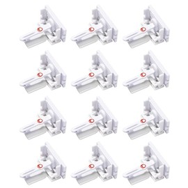 Safety 1st - Cerraduras adhesivas seguras para explorar a prueba de bebés, cerraduras para niños para armarios y cajones (12 cerraduras), color blanco