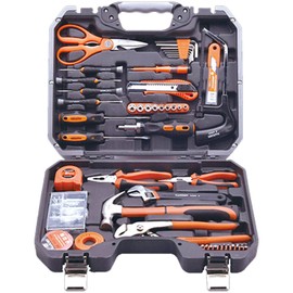 HARDEN 63Pcs Professional Tool Set with Precision Screwdrivers, Wrench, Pliers, Scissors, Hammer, and More - Complete Hand Tool Kit for Home Repair, DIY Projects, and Maintenance