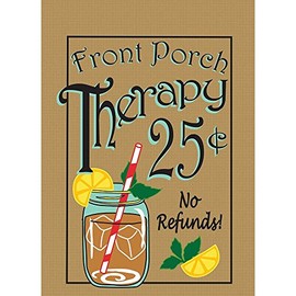 Front Porch Therapy 25 Cents Rustic Taupe 13 x 18 Rectangular Small Garden Flag