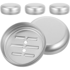 Jabonera Redonda de Aluminio WEKAMOS 50UZ7AY5MUOOX1344P129QSEO con Tapa y Drenaje (4 Piezas)