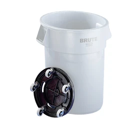 Rubbermaid Commercial Brute Round Twist On/Off Dolly, 250lb Cap, 18dia x 6 5/8h, Black - Includes one Each.