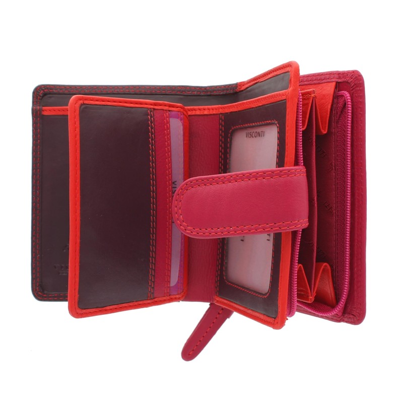 VISCONTI Leather Rainbow Collection Bali Purse RFID Blocking RB40 (Plum