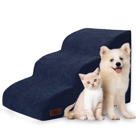 Dog Stairs and Steps for Beds Or Couches, 3-Step Pet Stairs & Steps for Small Dogs and Cats, Soft and Non-Slip Dog Ramp for Older Dogs,Pet with Joint Pain,Easy to Walk