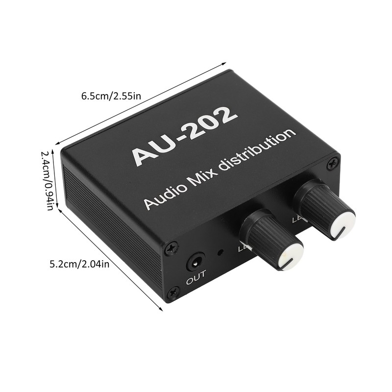 Stereo Mixer Audio Distributor 2 Input 2 Output 3.5mm Jack