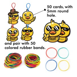 You've Been Ducked Card, Ducked Card, Duck Duck Tag Ducking Tags 50 Cards, Rubber Duck tag, with Round Hole and Rubber Bands