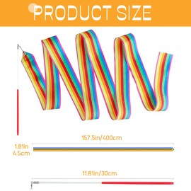 LAKJUOZ Bands for Gymnastics Dance Band with Rod Children 4M Glitter and Gradient Multi-Coloured Dance Bands for Children Girls Artistic Dance Training Birthday Party Gifts Pack of 3