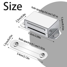8Pack Cabinet Magnets,Kitchen Magnetic Catch with Strong Magnetic, for Kitchen Cupboard Wardrobe Closet Cabinet Door Drawer Latch(Silver)