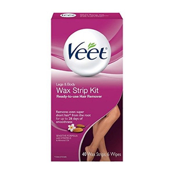 Veet Legs N Body Wax Hair Remover Strips 40Ct (Packaging may vary)