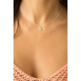 Tiny CZ Crystal Anchor Necklace