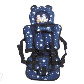Toddler Car Seat Insert Bear Pattern Heighten Adjustable Fixing Straps Portable Infant Car Seat Liner Starry Sky