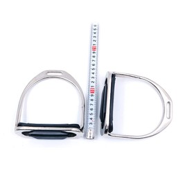 Namvo Safety Horse Stirrups Iron, 1 Pair Wide Track Horse Riding Stirrup with Non-slip Rubber Pad Equestrian Supplies for Horse Riding