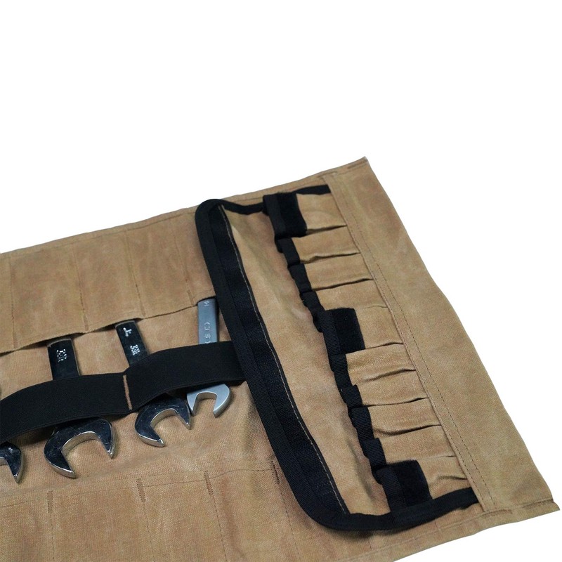 MELOTOUGH 32 Pockets Waxed Canvas Tool Roll Up Pouch Wrench