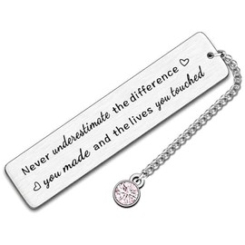 Coworker Colleague Appreciation Thank You Gifts Bookmark for Women Employees Volunteers Never Underestimate The Difference You Made Book Marks for Staff Social Workers Gifts