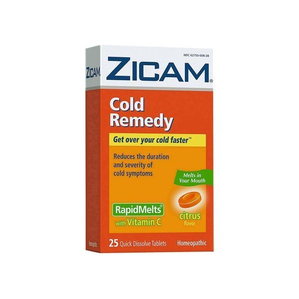 Zicam Cold Remedy RapidMelts with Vitamin +C-Citrus-25 ct. (Quantity of 3)