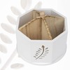 ONVAYA® Wooden Desk Organiser, Leaf Design, Pen Holder for Desk,