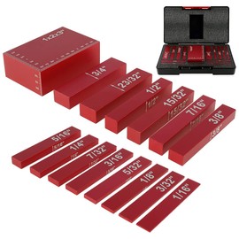 15pcs Gauge Block Set Aluminum Alloy High Precision Setup Bars Testing Height Gauge Block Measuring Tool with Case for Router and Table Saw Woodworking Accessories