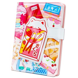 Smart tree Food Journal for Women, Pink Travel Journal Colorful Notebook, Cute planner, Mood Tracker Notepad, Sweet Tasty Series Diary 224 Pages with 20Pcs Stickers and Inner Pocket (A5-Pink)