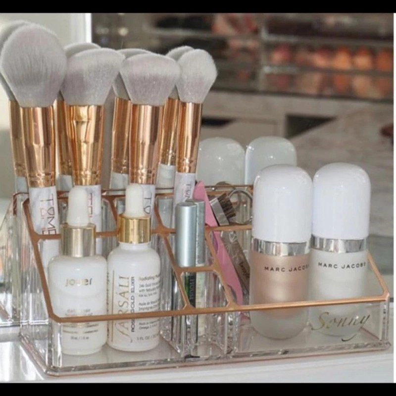 sonny cosmetics Beautiful Acrylic rose gold makeup organizer vanity brush