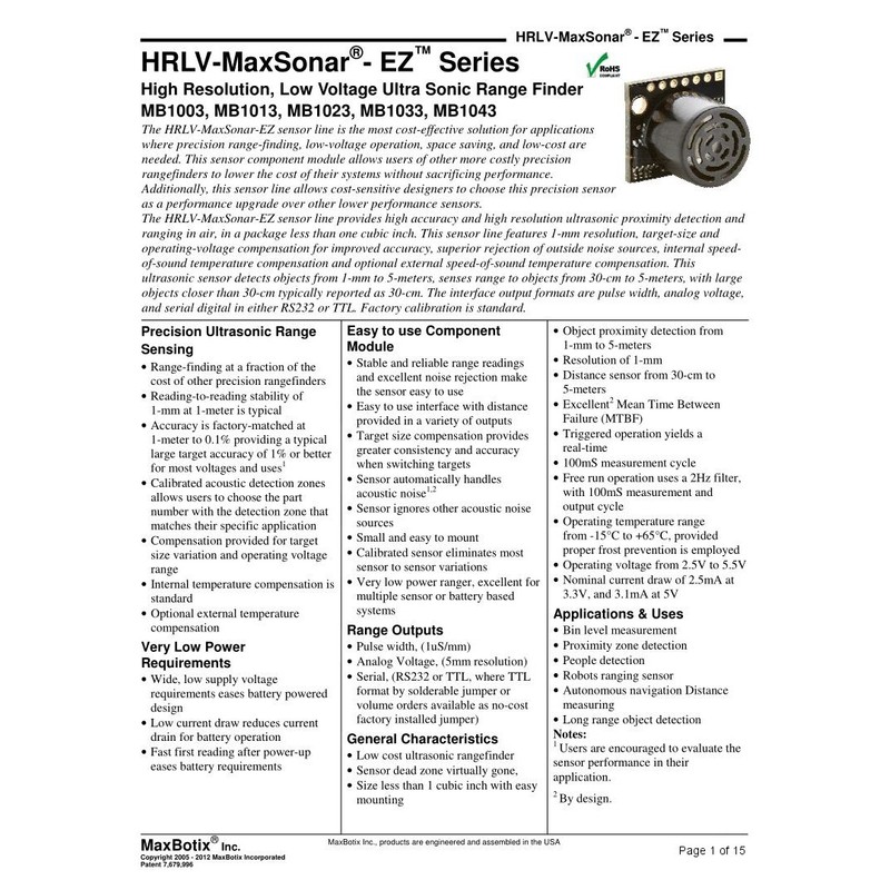 MB1023 HRLV-MaxSonar-EZ2 | Ultrasonic Sensor for People Detection, Proximity Zone