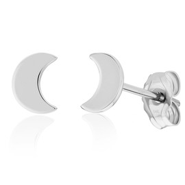 14K Gold Dainty Small Mini Crescent Moon Stud Earrings Minimalist, Delicate Jewelry, Metal