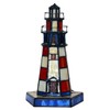 Bieye L11005 Lighthouse Tiffany Style Stained Glass Accent Table Lamp