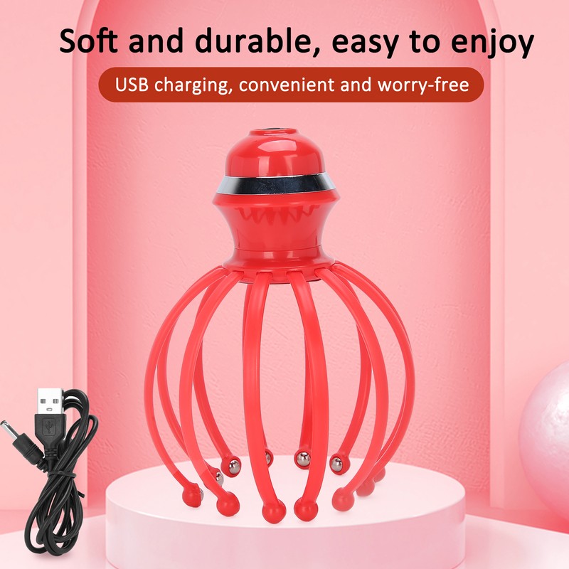 12 Claw Electric Scalp Massager Rechargeable Vibrating Head Massager Tool