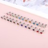 12 Pairs Surgical Stainless Steel Flat Back Birthstone Cubic Zirconia
