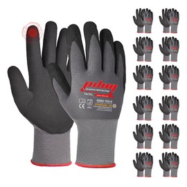 Pilim Microfoam Nitrile Safety Work Gloves - Heavy Duty Grip Gloves for Construction, Gardening, and Mechanics