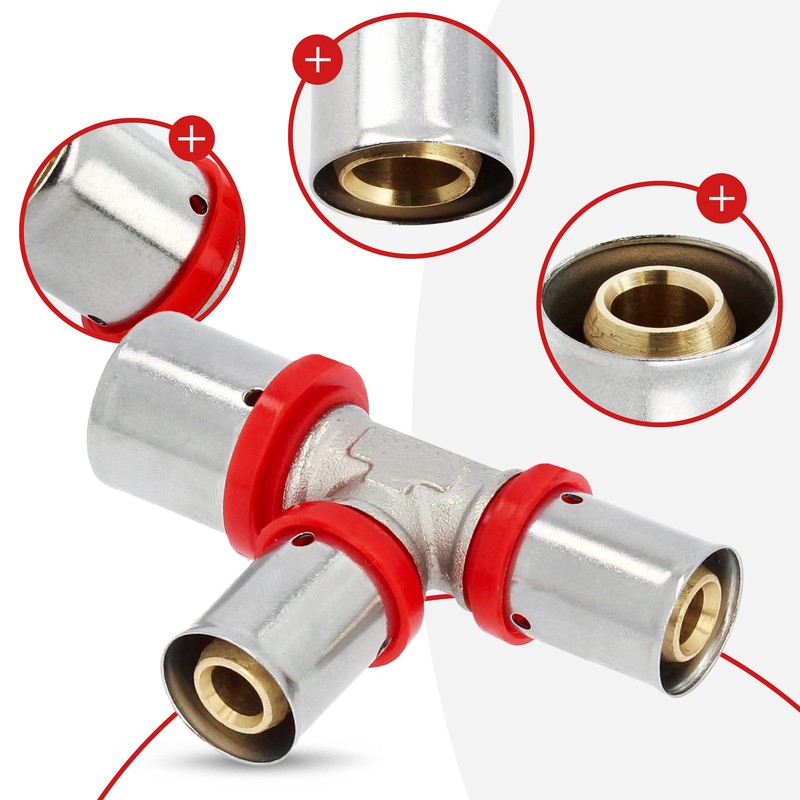 T-Piece PEX Press Fitting 16 x 16 x 20 mm