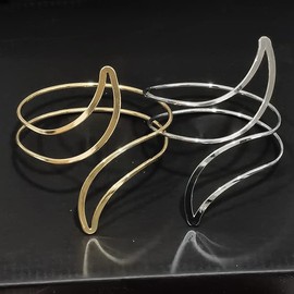 SCRDPRAD Punk Cool Gothic Upper Arm Adjustable Bracelet Open Wide Cuff Bangle Coil Bracelet Simple Swirl Snake Armband Minimalist Armlet Vintage Jewelry for Women-gold