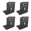4 Pcs Metal Bookends Anti Slip Exquisite Unique Design Black