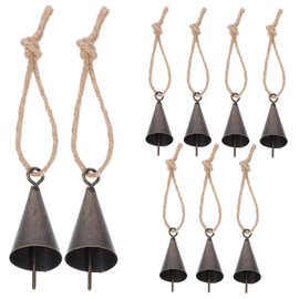 OHPHCALL 1 Set Rustic Iron Tin Metal Vintage Cow Bells Jingle for Wind Chimes and Crafts Antique Covering Bells Craft Christmas Bell Ornaments Golden